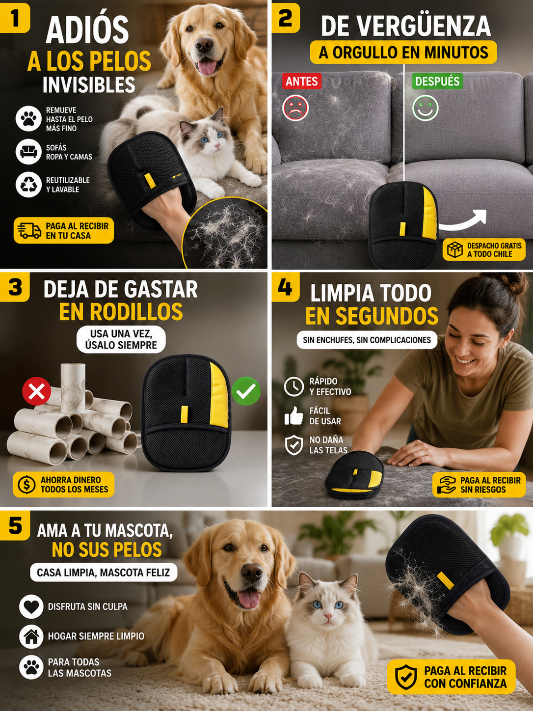 Guante Removedor de Pelos y Pelusas