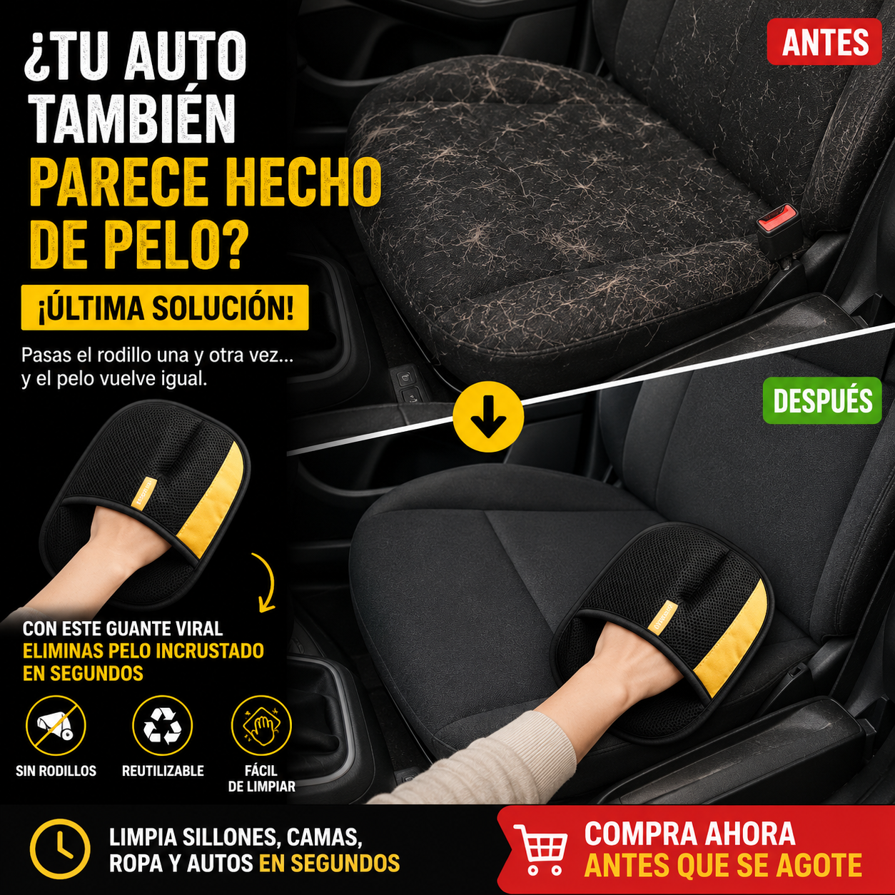 Guante Removedor de Pelos y Pelusas
